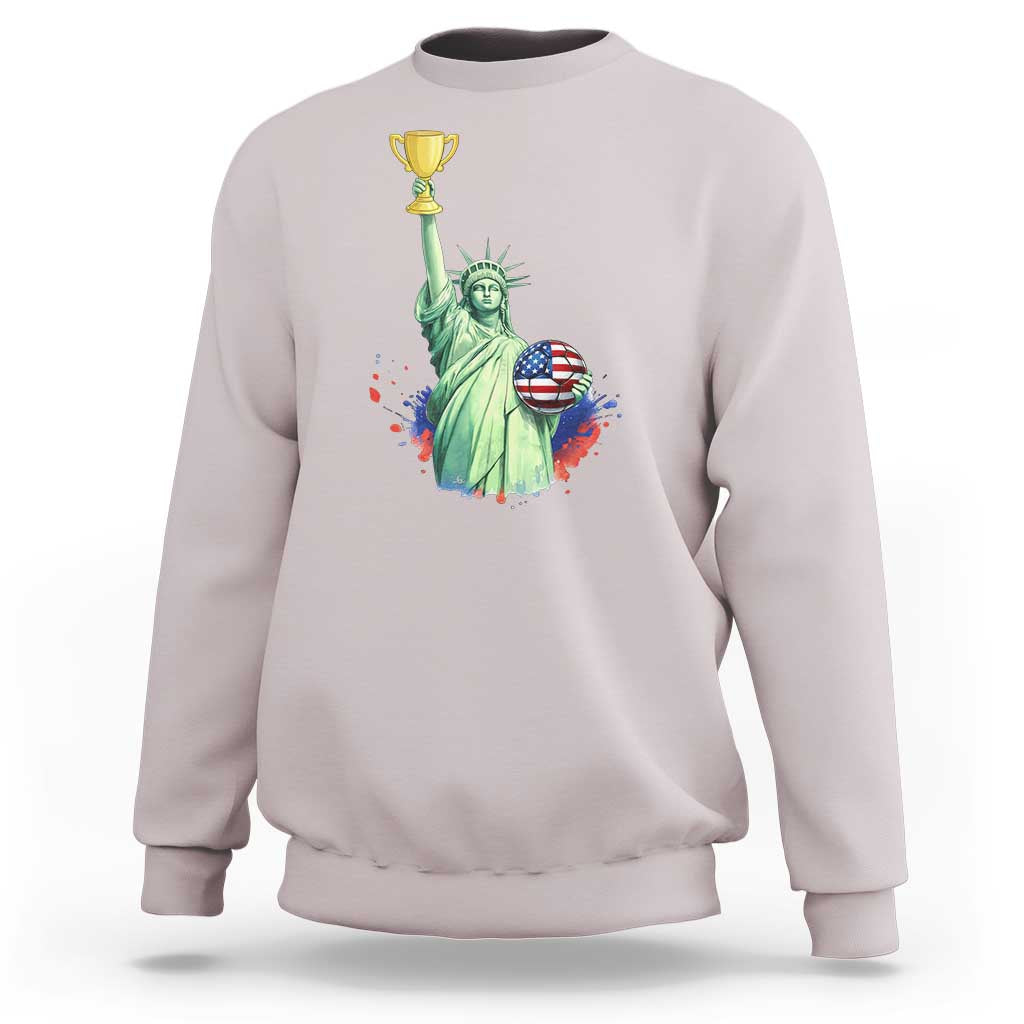 Statue Of Liberty Soccer Cup Sweatshirt USA Soccer Lover Gift