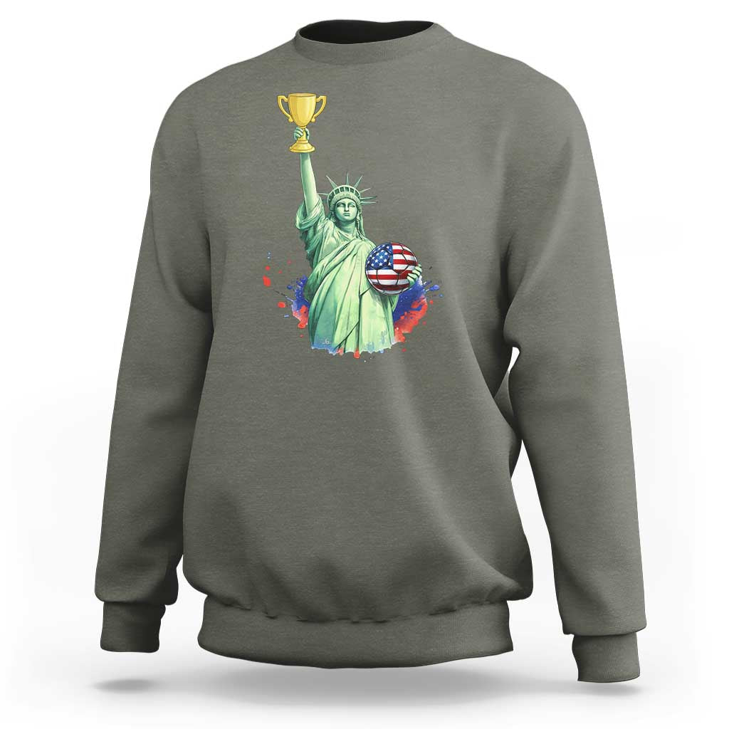 Statue Of Liberty Soccer Cup Sweatshirt USA Soccer Lover Gift