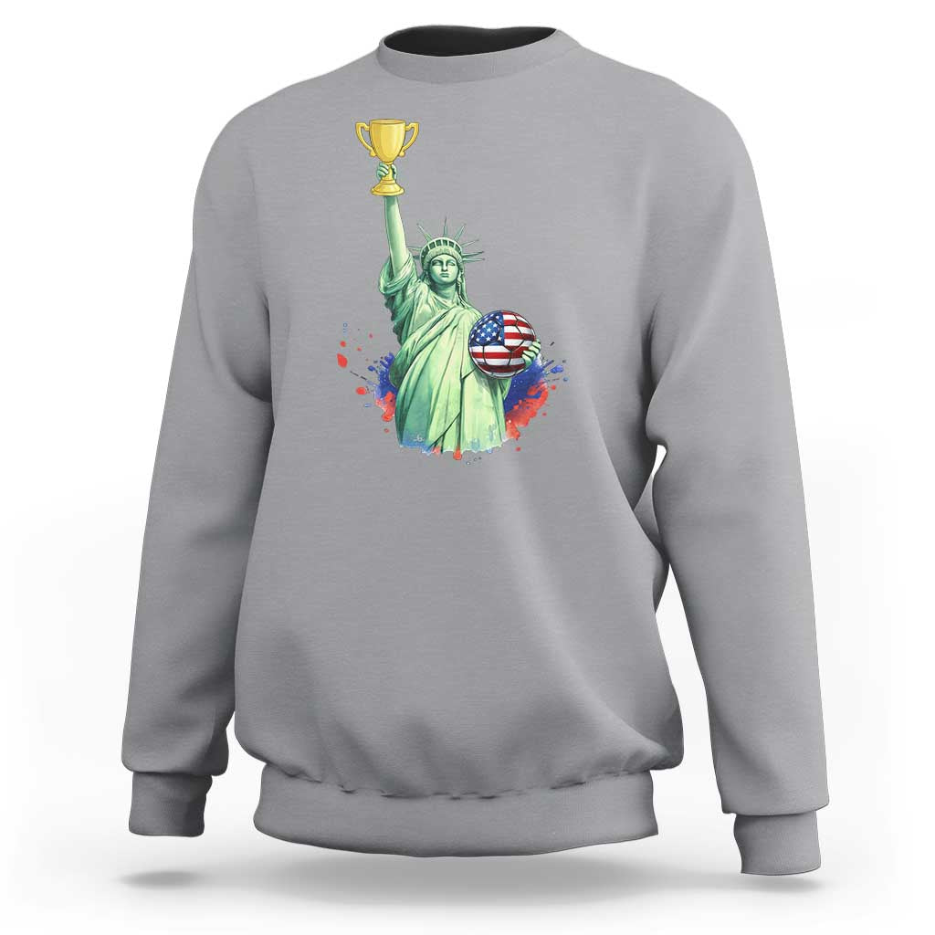Statue Of Liberty Soccer Cup Sweatshirt USA Soccer Lover Gift