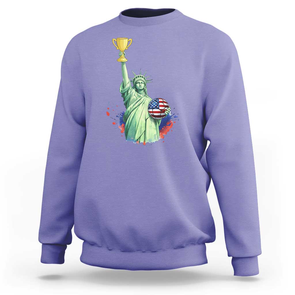 Statue Of Liberty Soccer Cup Sweatshirt USA Soccer Lover Gift