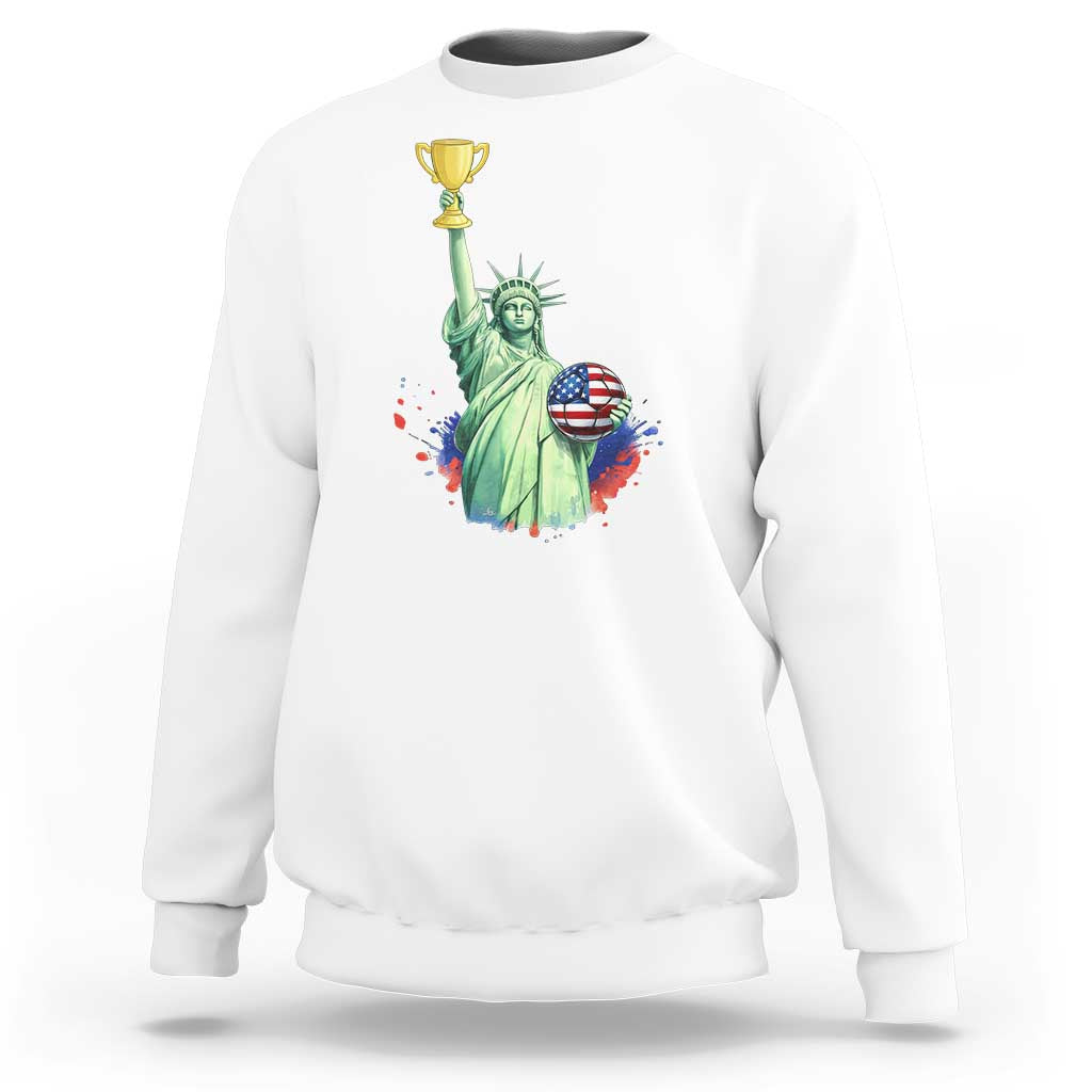 Statue Of Liberty Soccer Cup Sweatshirt USA Soccer Lover Gift