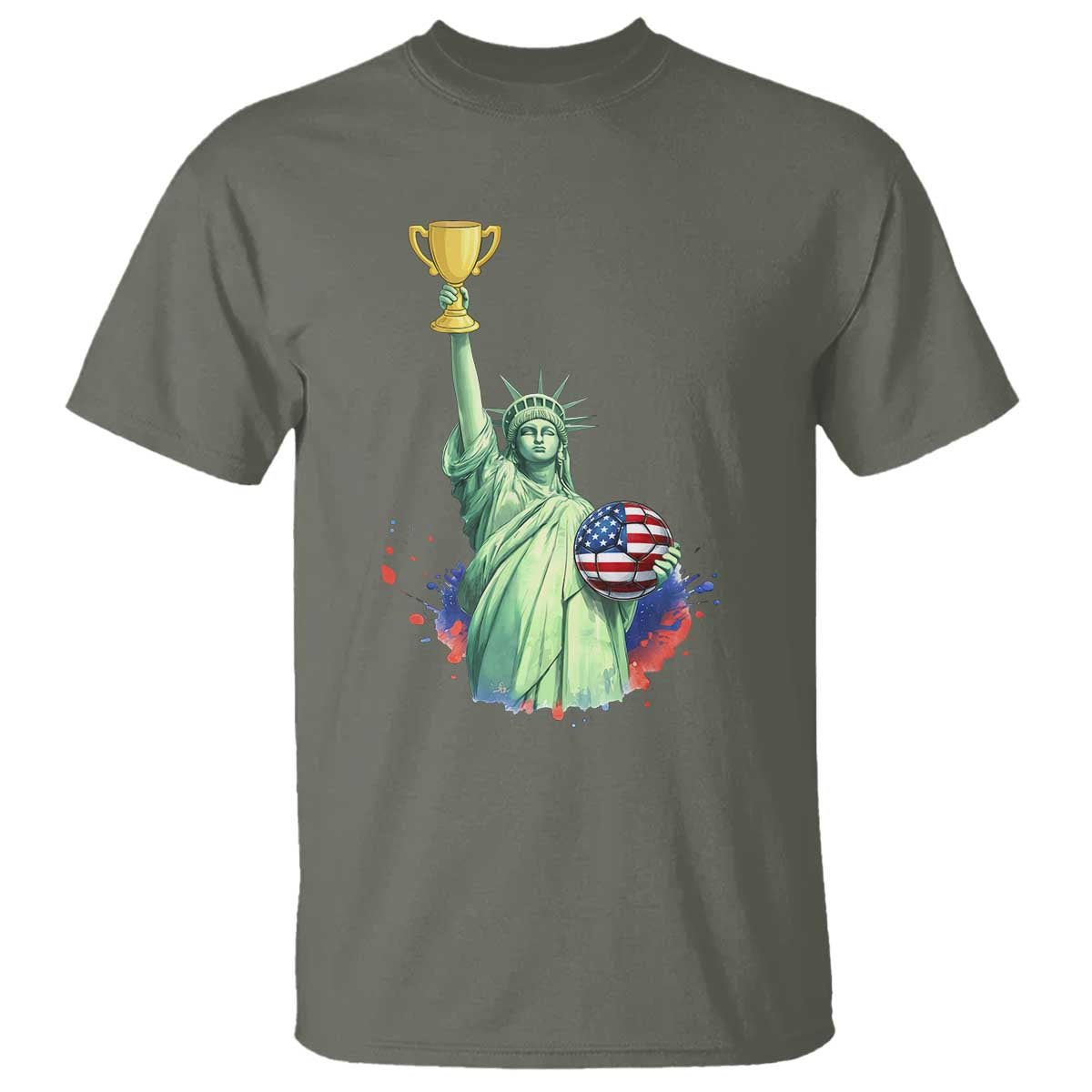 Statue Of Liberty Soccer Cup T Shirt USA Soccer Lover Gift
