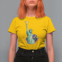 Statue Of Liberty Soccer Cup T Shirt For Women USA Soccer Lover Gift