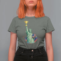 Statue Of Liberty Soccer Cup T Shirt For Women USA Soccer Lover Gift