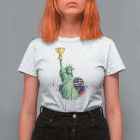 Statue Of Liberty Soccer Cup T Shirt For Women USA Soccer Lover Gift