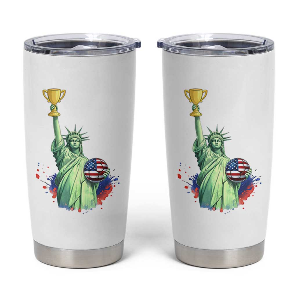 Statue Of Liberty Soccer Cup Tumbler Cup USA Soccer Lover Gift