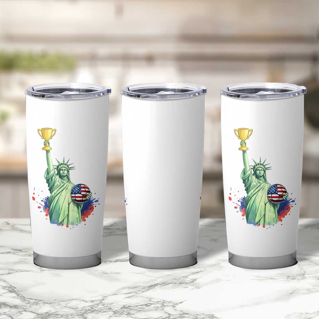 Statue Of Liberty Soccer Cup Tumbler Cup USA Soccer Lover Gift