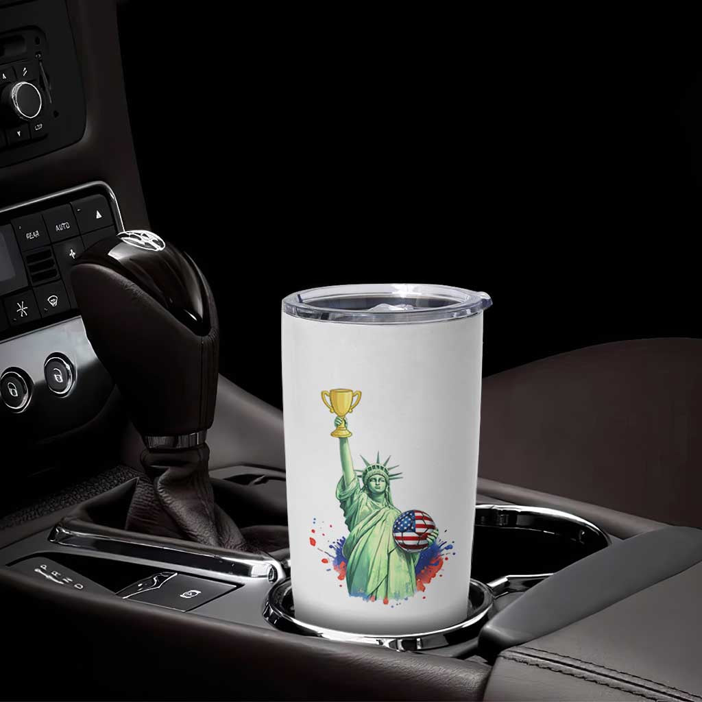 Statue Of Liberty Soccer Cup Tumbler Cup USA Soccer Lover Gift
