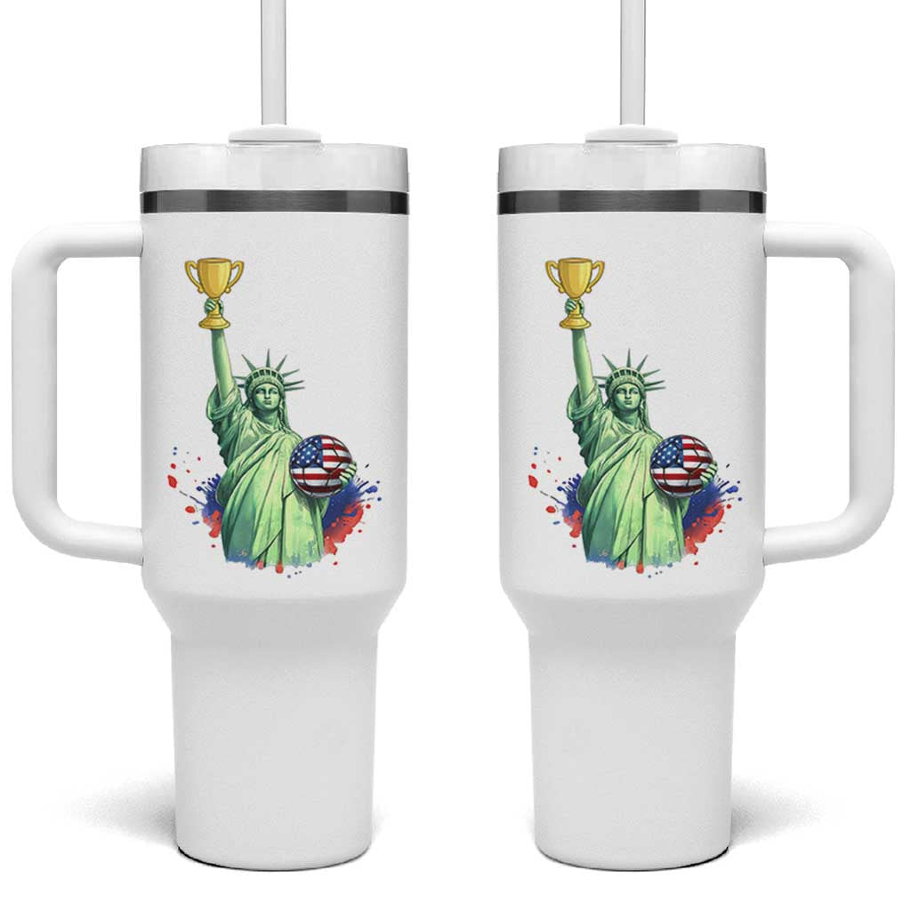 Statue Of Liberty Soccer Cup Tumbler With Handle USA Soccer Lover Gift