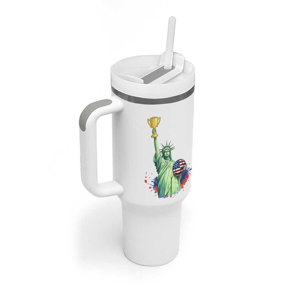 Statue Of Liberty Soccer Cup Tumbler With Handle USA Soccer Lover Gift