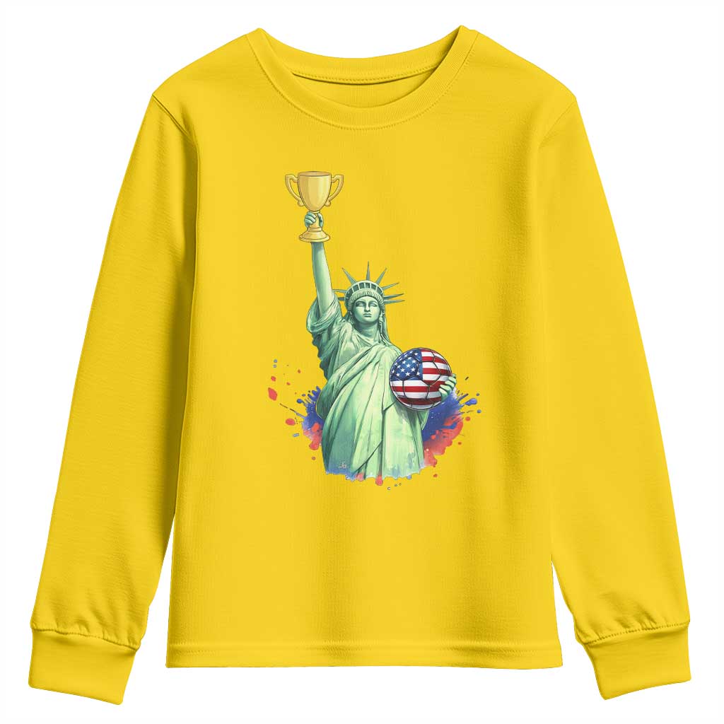 Statue Of Liberty Soccer Cup Youth Sweatshirt USA Soccer Lover Gift