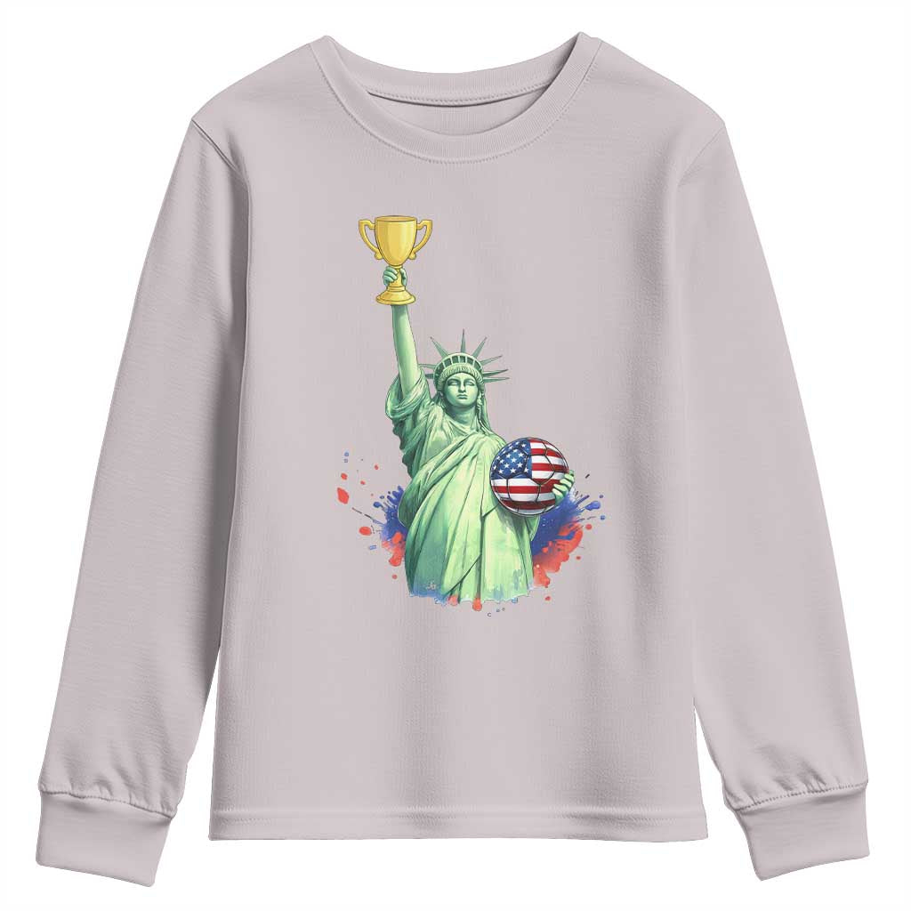 Statue Of Liberty Soccer Cup Youth Sweatshirt USA Soccer Lover Gift