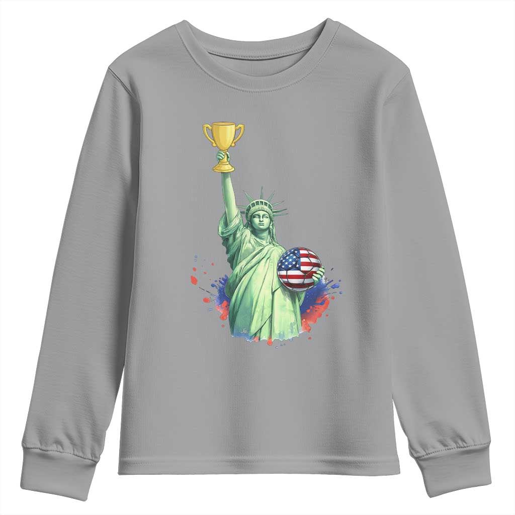 Statue Of Liberty Soccer Cup Youth Sweatshirt USA Soccer Lover Gift