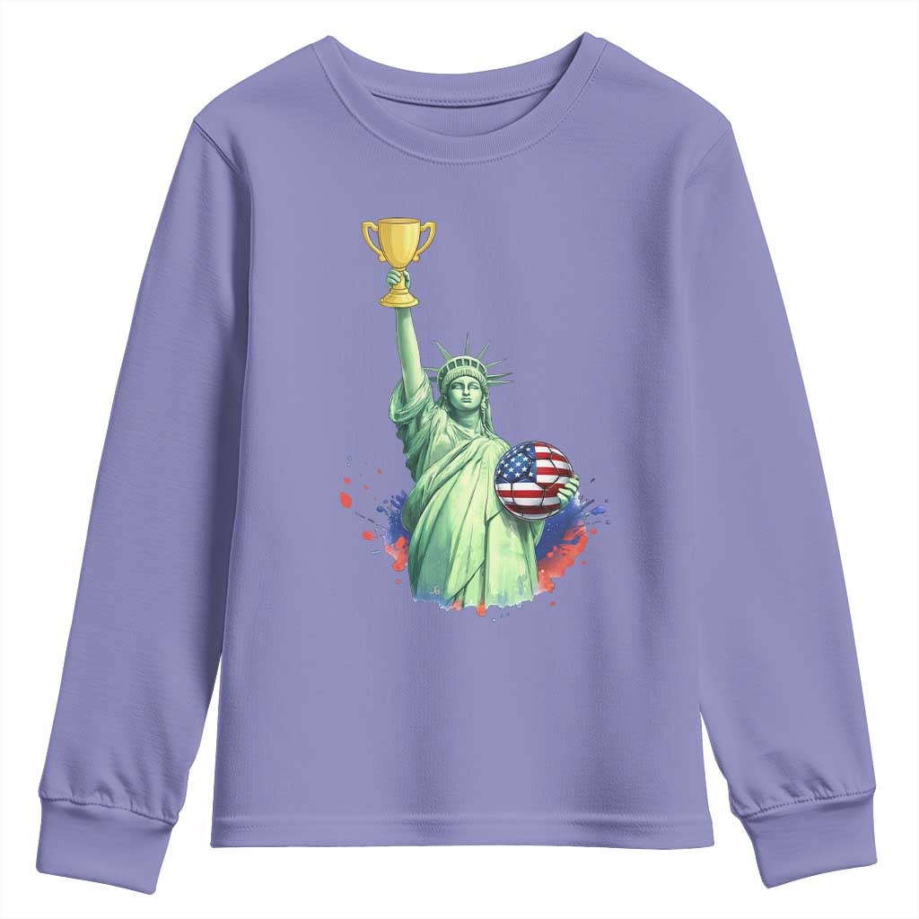 Statue Of Liberty Soccer Cup Youth Sweatshirt USA Soccer Lover Gift