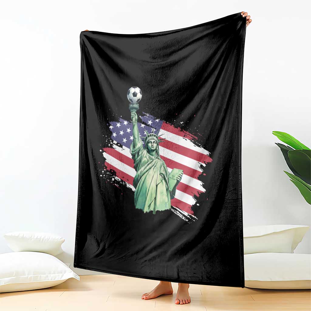 Statue Of Liberty Soccer Lover Throw Blanket New Yorker Fan Gift