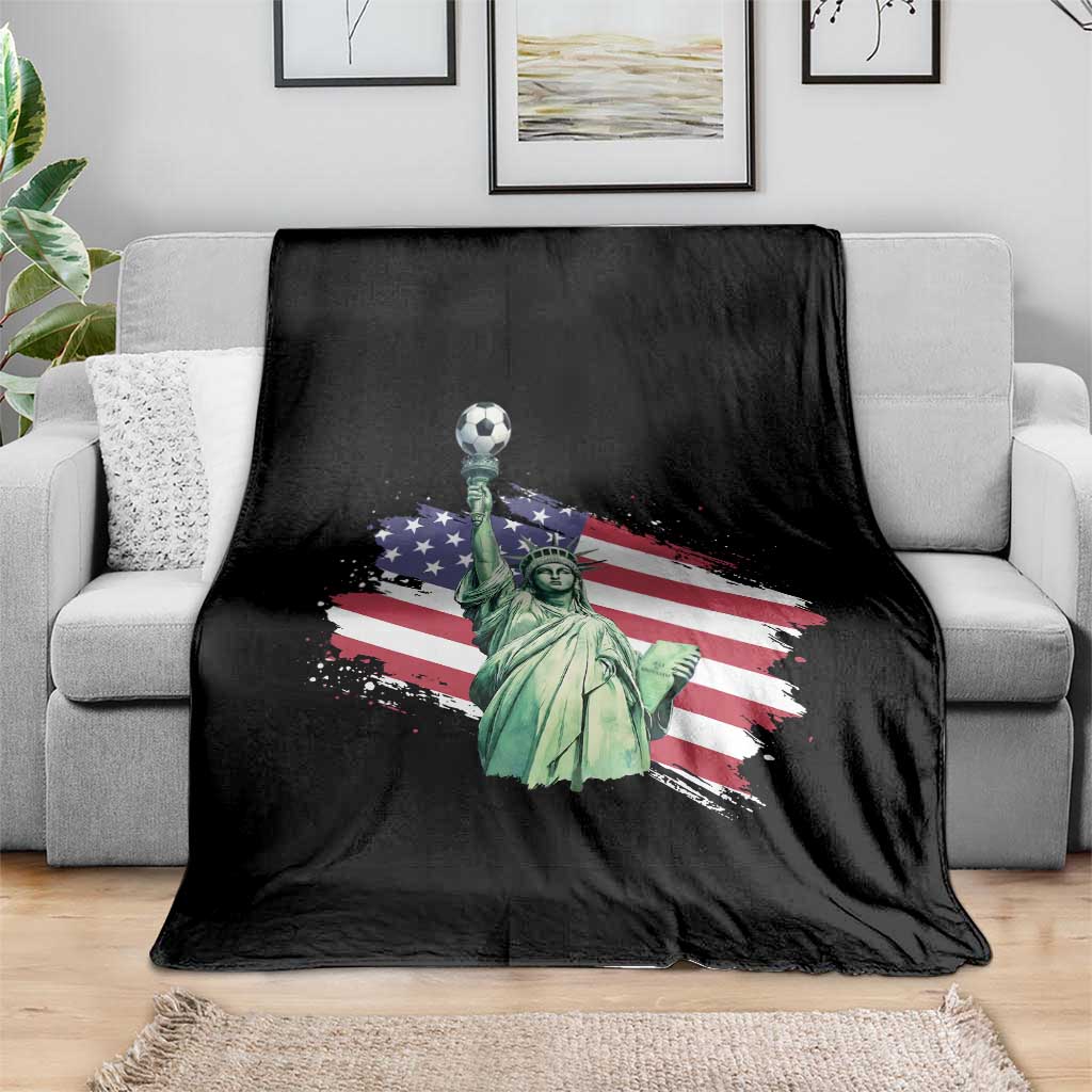 Statue Of Liberty Soccer Lover Throw Blanket New Yorker Fan Gift