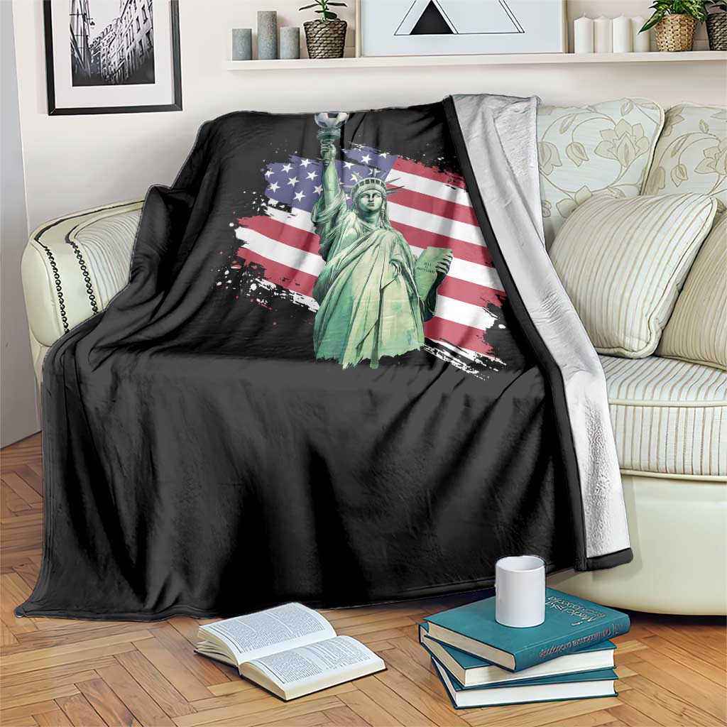 Statue Of Liberty Soccer Lover Throw Blanket New Yorker Fan Gift