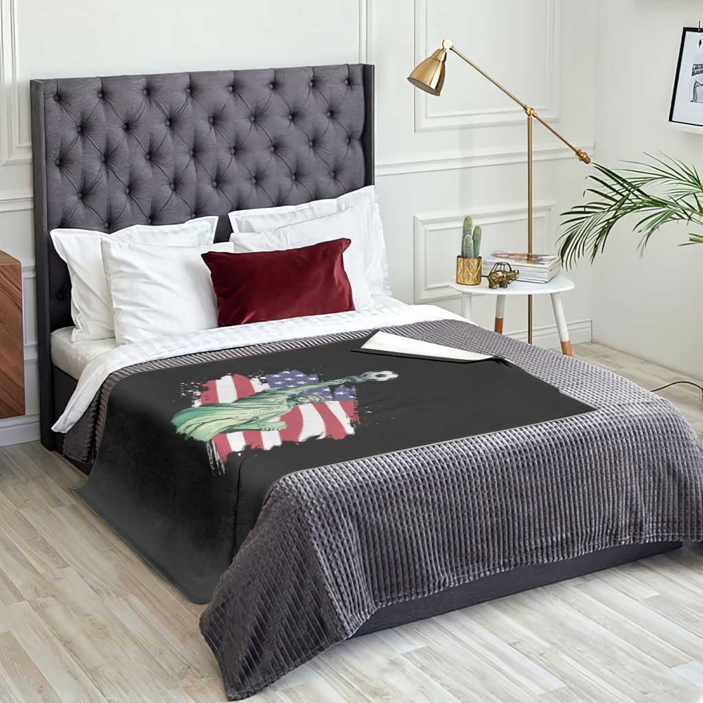 Statue Of Liberty Soccer Lover Throw Blanket New Yorker Fan Gift