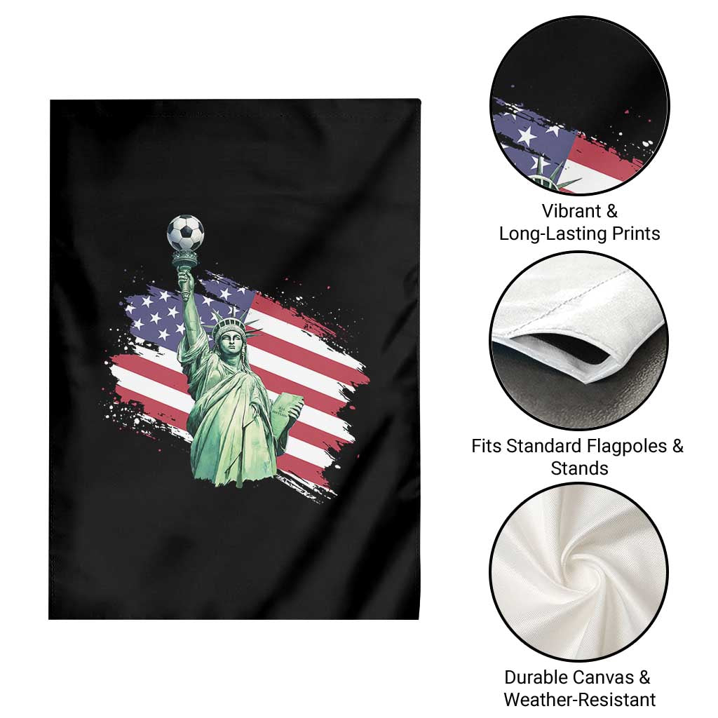 Statue Of Liberty Soccer Lover Garden Flag New Yorker Fan Gift