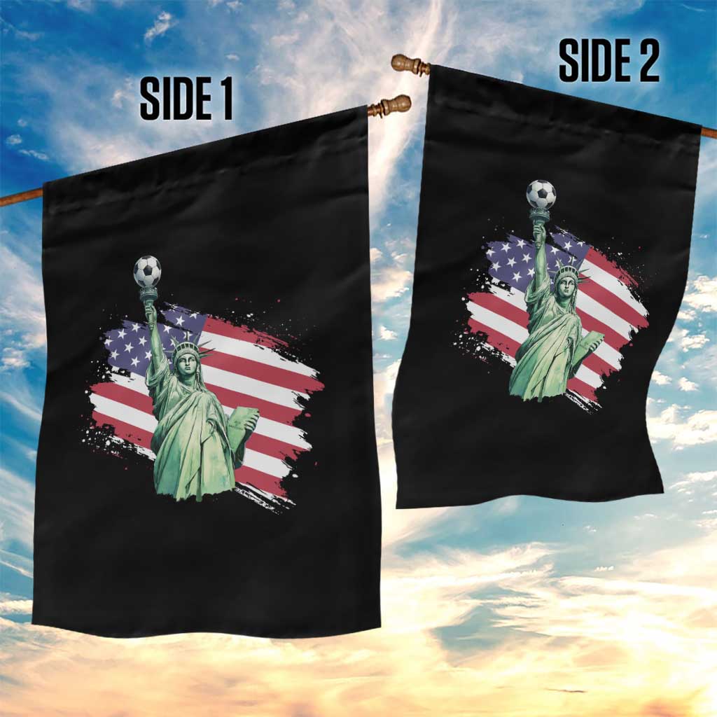 Statue Of Liberty Soccer Lover Garden Flag New Yorker Fan Gift