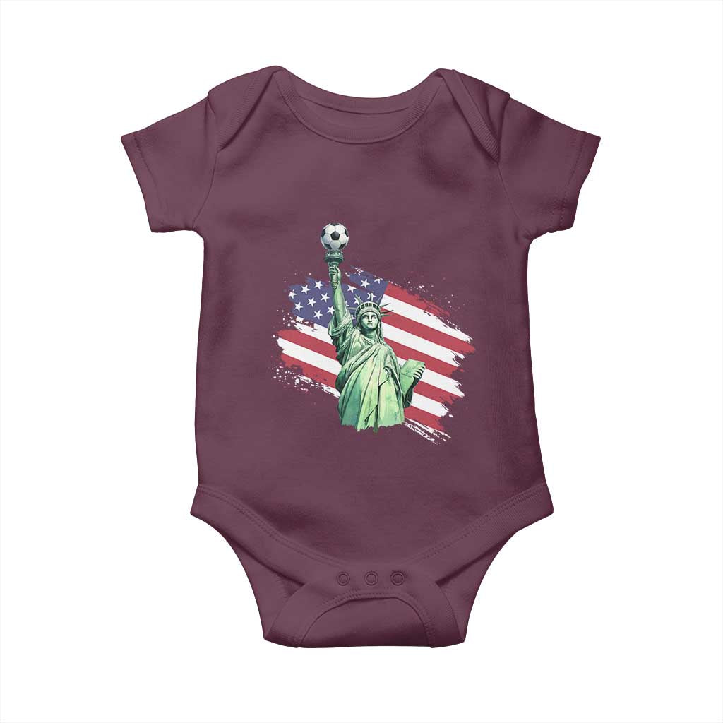 Statue Of Liberty Soccer Lover Baby Onesie New Yorker Fan Gift