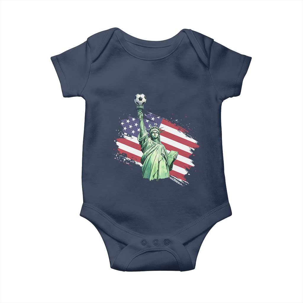 Statue Of Liberty Soccer Lover Baby Onesie New Yorker Fan Gift