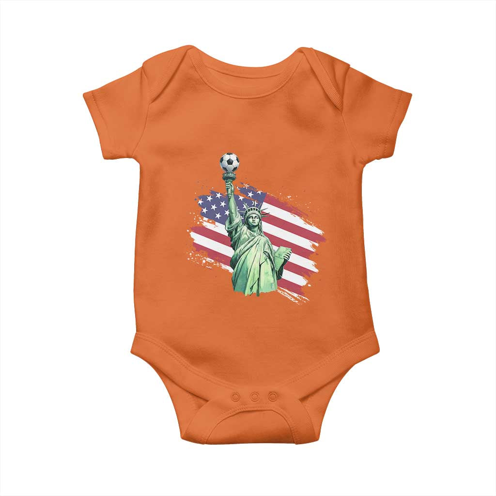 Statue Of Liberty Soccer Lover Baby Onesie New Yorker Fan Gift