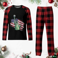 Statue Of Liberty Soccer Lover Plaid Pajama Set New Yorker Fan Gift