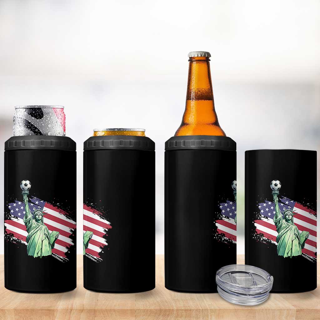 Statue Of Liberty Soccer Lover 4 in 1 Can Cooler Tumbler New Yorker Fan Gift