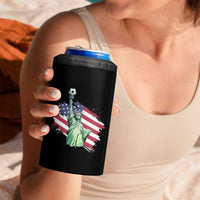 Statue Of Liberty Soccer Lover 4 in 1 Can Cooler Tumbler New Yorker Fan Gift