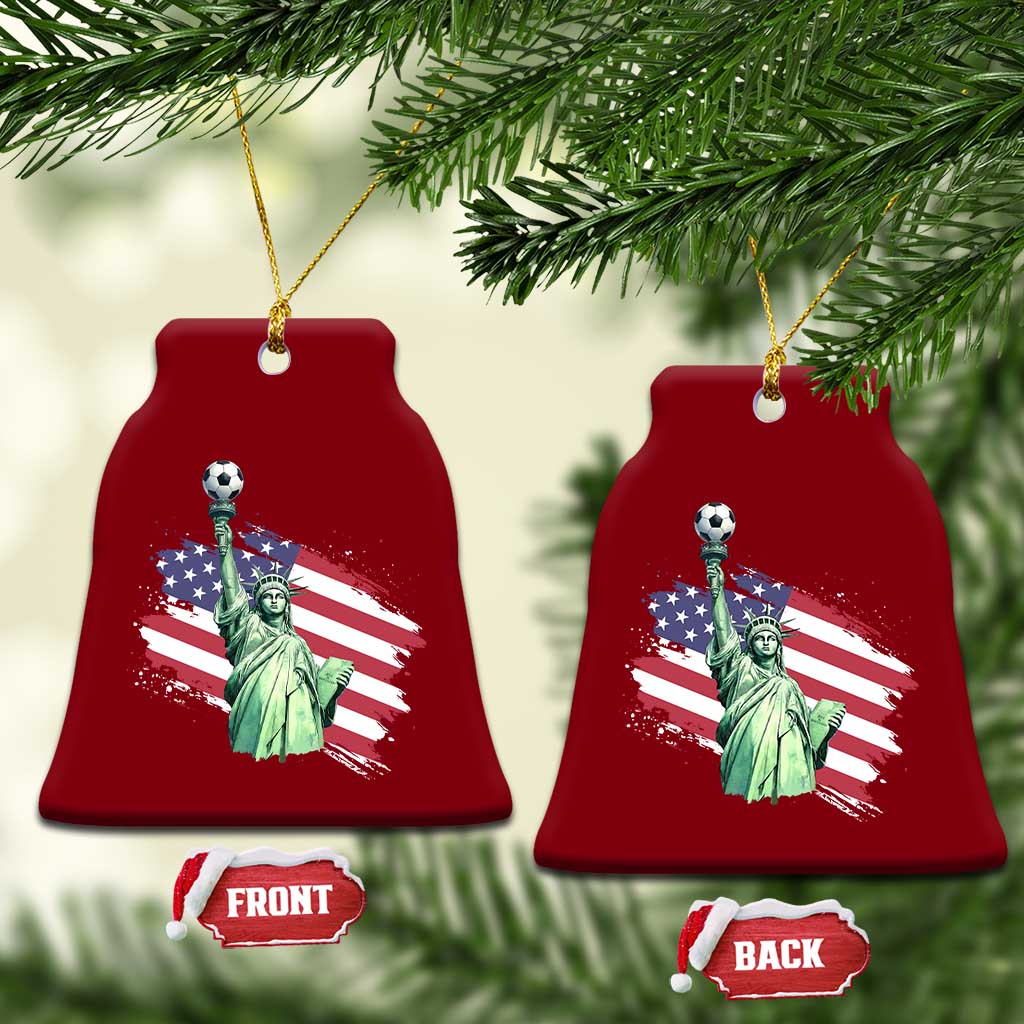 Statue Of Liberty Soccer Lover Ceramic Ornament New Yorker Fan Gift