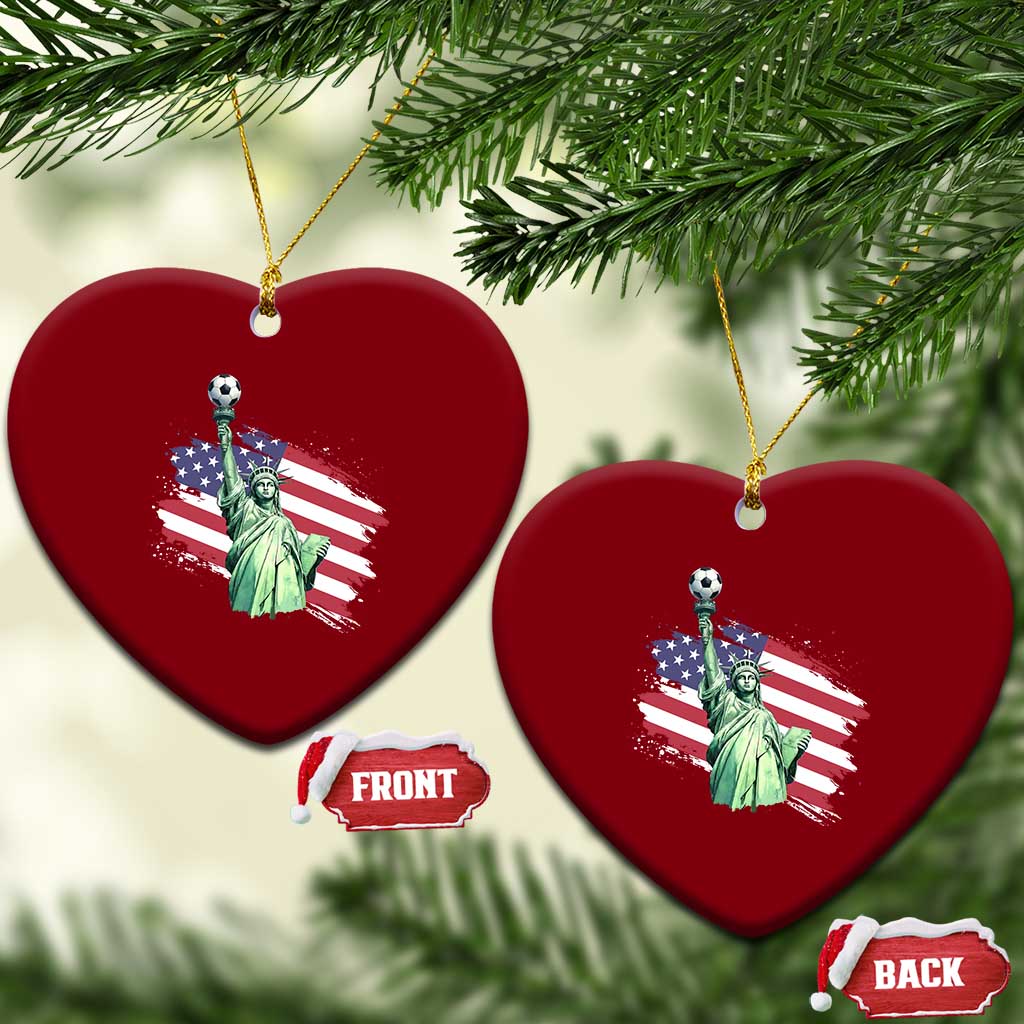 Statue Of Liberty Soccer Lover Ceramic Ornament New Yorker Fan Gift