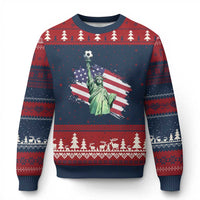 Statue Of Liberty Soccer Lover Ugly Christmas Sweater New Yorker Fan Gift