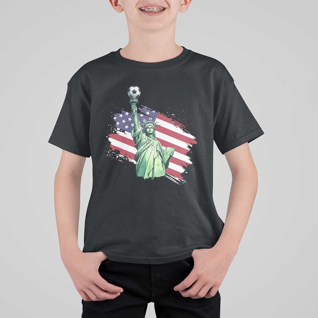 Statue Of Liberty Soccer Lover T Shirt For Kid New Yorker Fan Gift