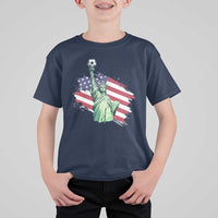 Statue Of Liberty Soccer Lover T Shirt For Kid New Yorker Fan Gift