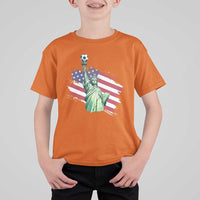 Statue Of Liberty Soccer Lover T Shirt For Kid New Yorker Fan Gift