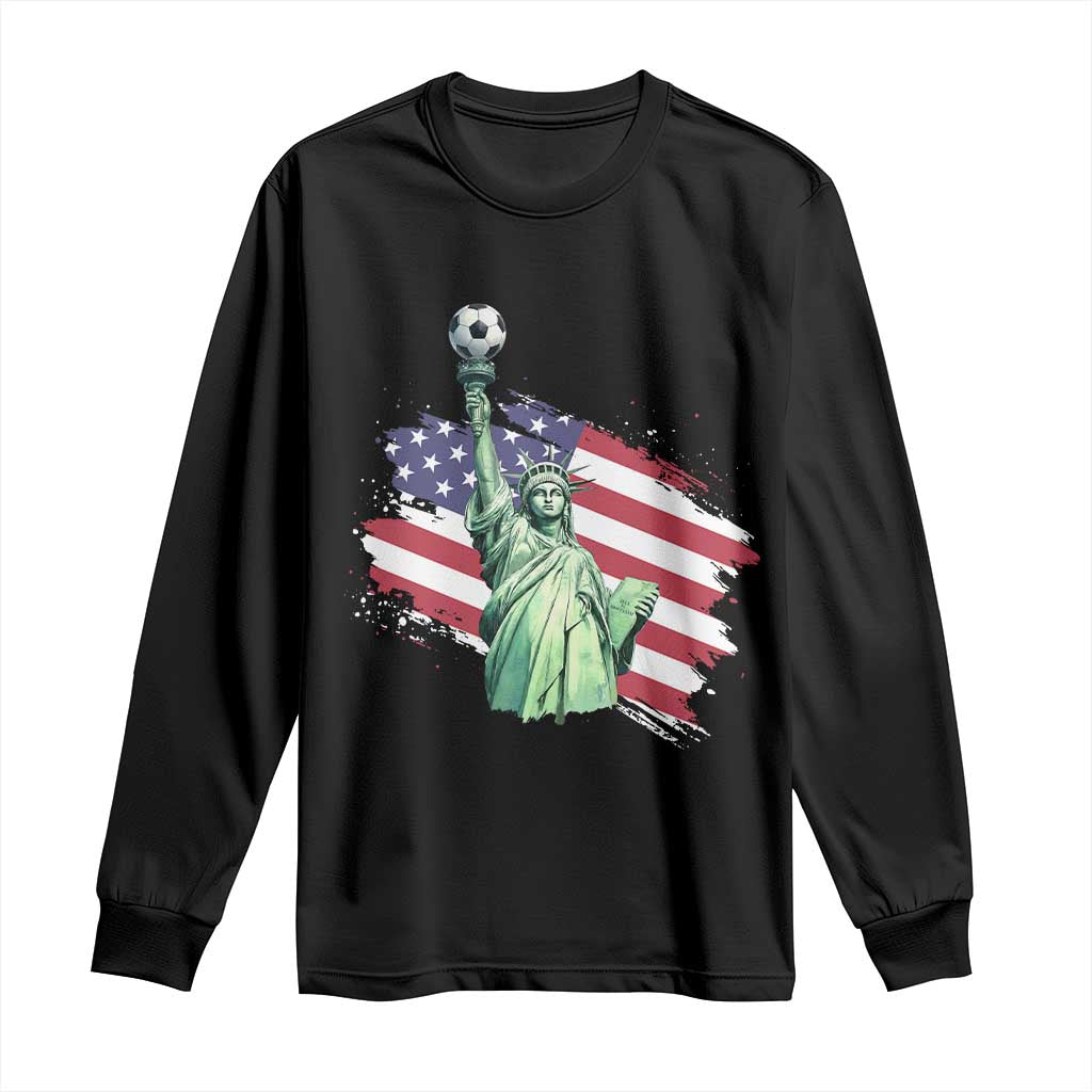 Statue Of Liberty Soccer Lover Long Sleeve Shirt New Yorker Fan Gift