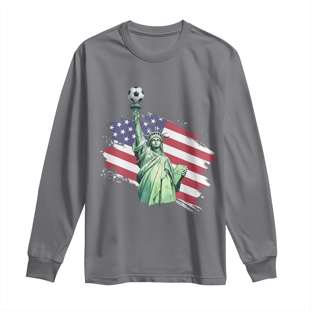 Statue Of Liberty Soccer Lover Long Sleeve Shirt New Yorker Fan Gift