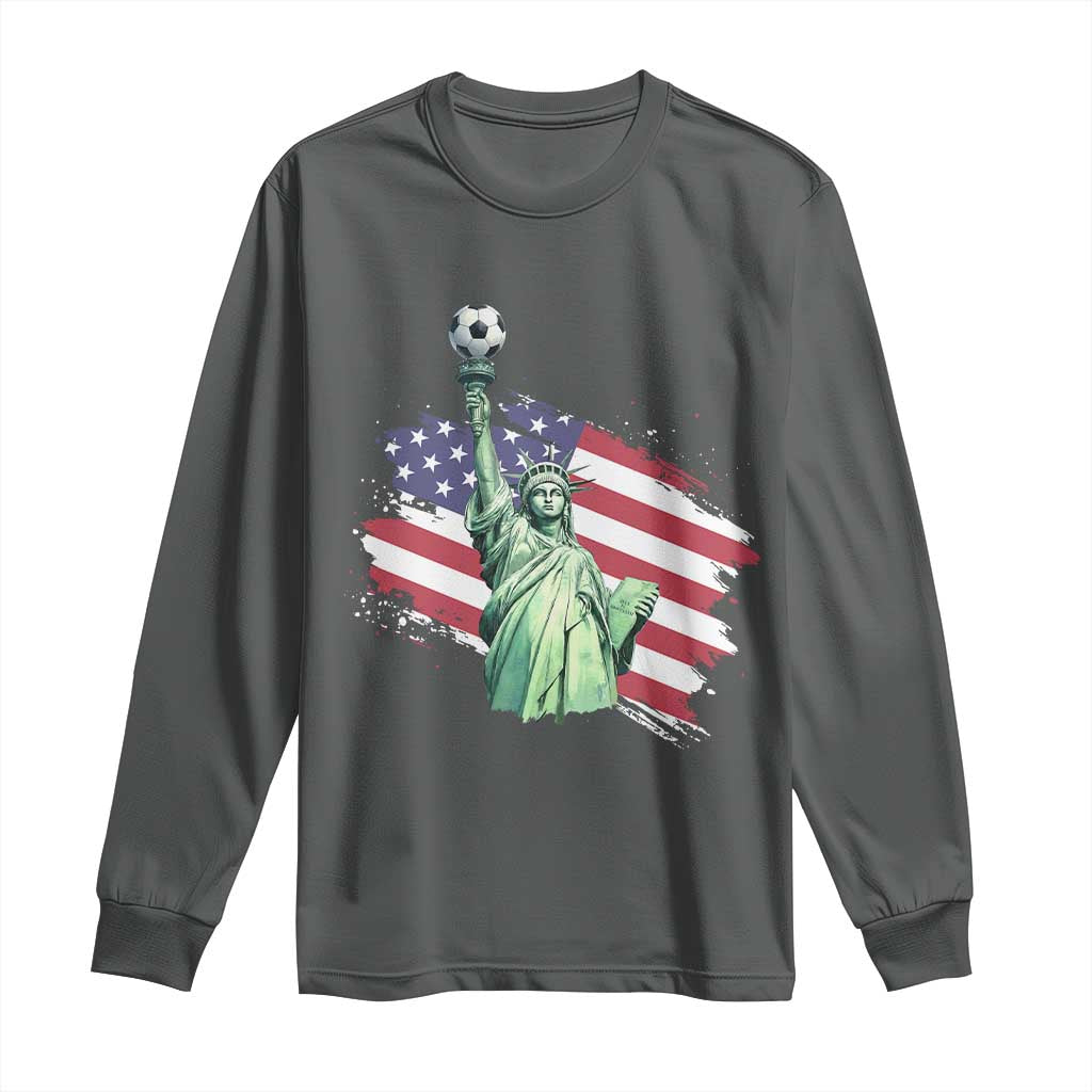 Statue Of Liberty Soccer Lover Long Sleeve Shirt New Yorker Fan Gift