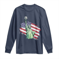 Statue Of Liberty Soccer Lover Long Sleeve Shirt New Yorker Fan Gift
