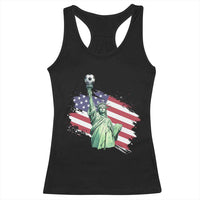 Statue Of Liberty Soccer Lover Racerback Tank Top New Yorker Fan Gift