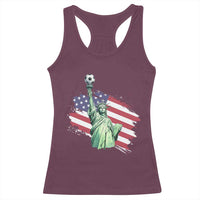 Statue Of Liberty Soccer Lover Racerback Tank Top New Yorker Fan Gift