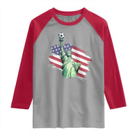 Statue Of Liberty Soccer Lover Raglan Shirt New Yorker Fan Gift