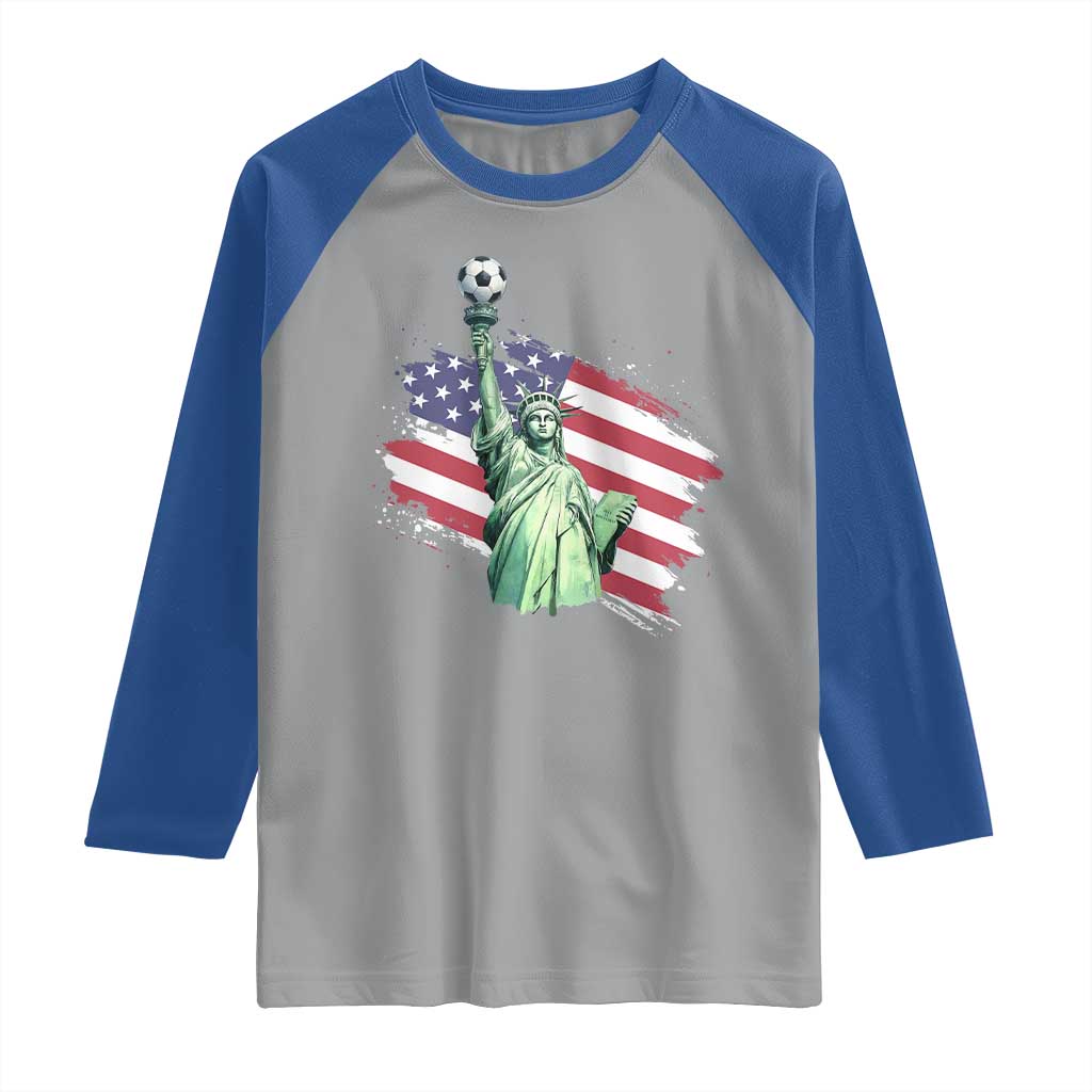 Statue Of Liberty Soccer Lover Raglan Shirt New Yorker Fan Gift