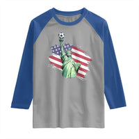 Statue Of Liberty Soccer Lover Raglan Shirt New Yorker Fan Gift