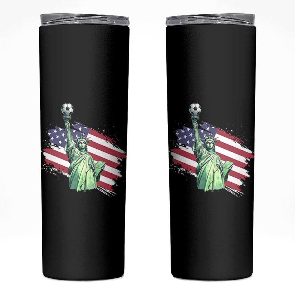 Statue Of Liberty Soccer Lover Skinny Tumbler New Yorker Fan Gift