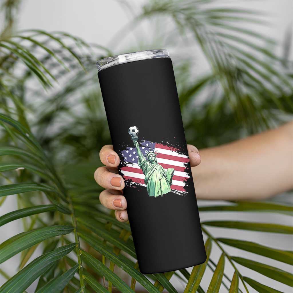 Statue Of Liberty Soccer Lover Skinny Tumbler New Yorker Fan Gift