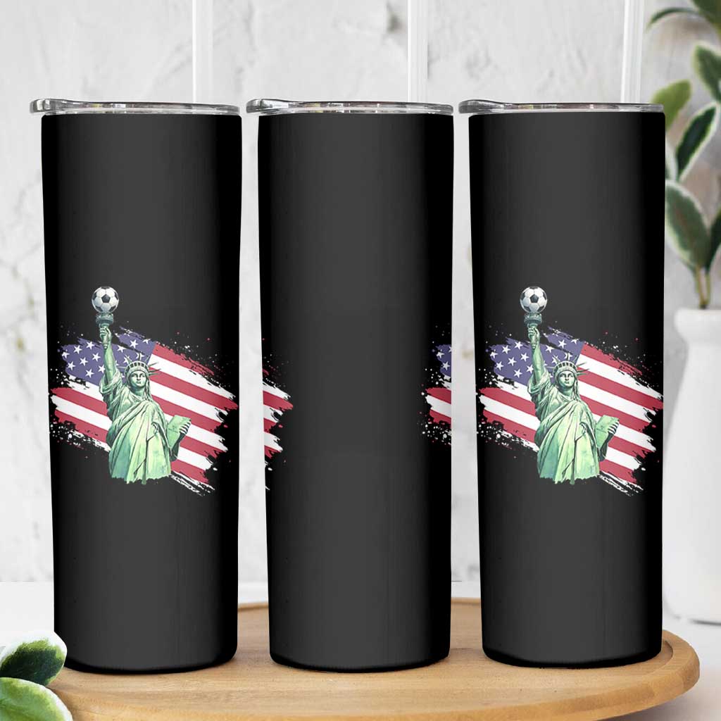 Statue Of Liberty Soccer Lover Skinny Tumbler New Yorker Fan Gift