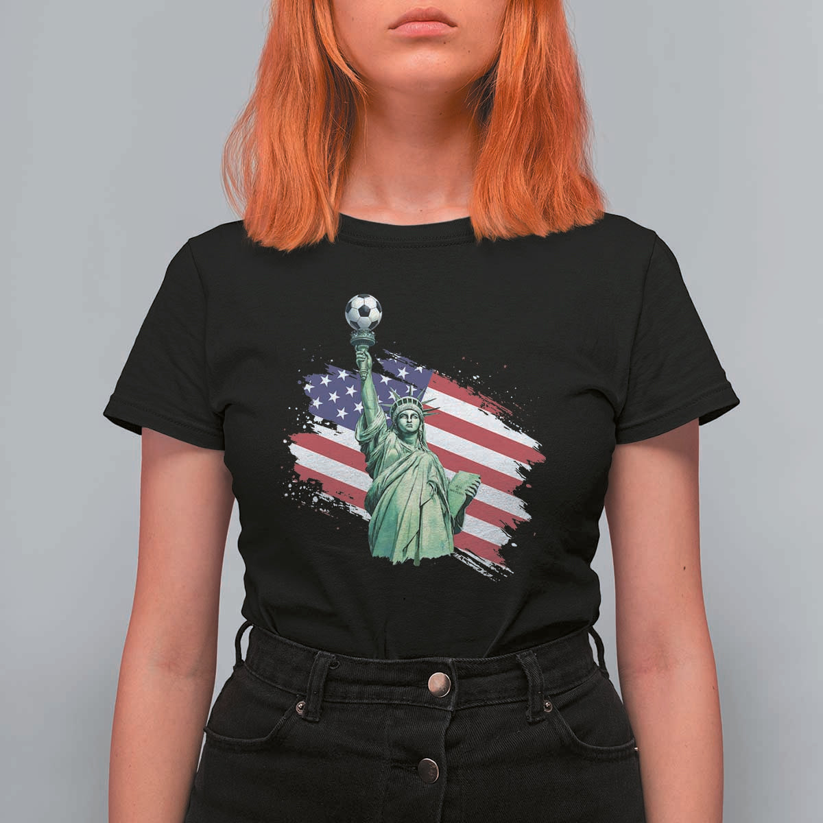 Statue Of Liberty Soccer Lover T Shirt For Women New Yorker Fan Gift