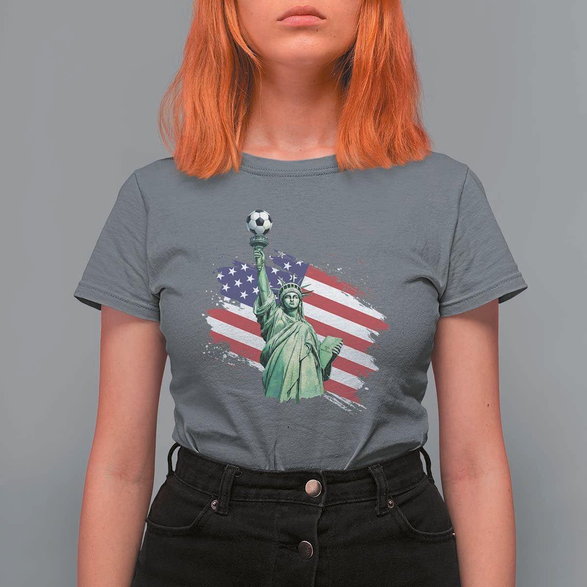 Statue Of Liberty Soccer Lover T Shirt For Women New Yorker Fan Gift